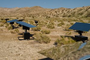 Exhibition view: Mario García Torres, _Searching for the Sky (While Maintaining Equilibrium)_, Desert X 2023, Coachella Valley (4 March–7 May 2023). Courtesy the artist and Desert X. Photo: Lance Gerber.